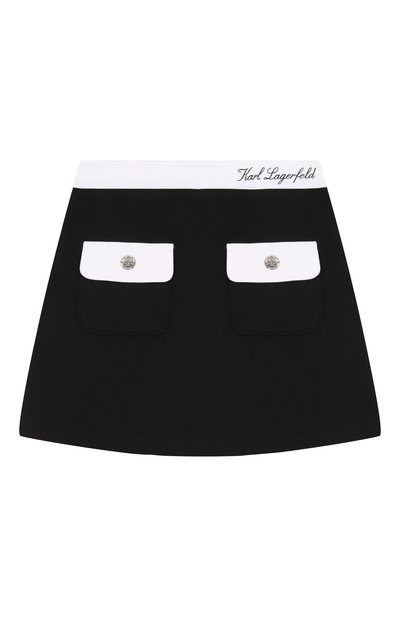 Хлопковая юбка KARL LAGERFELD KIDS, арт. Z31115