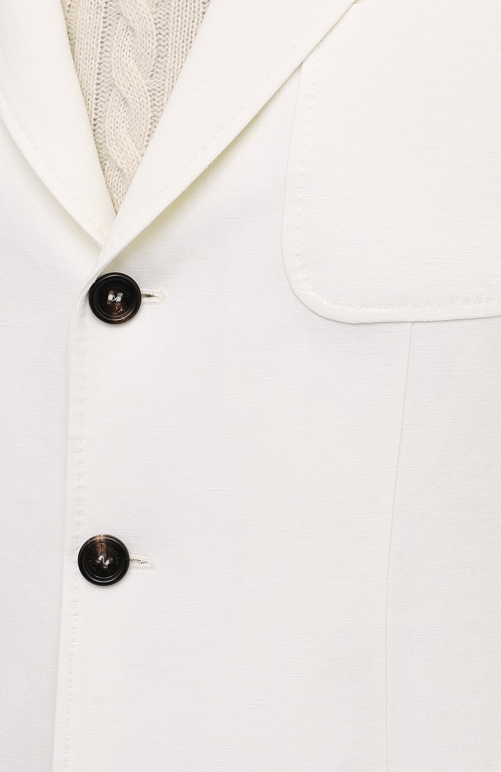 Льняной пиджак BRUNELLO CUCINELLI белого цвета по цене 451500 руб., арт. MW4317BND, фото 5 Льняной пиджак BRUNELLO CUCINELLI, арт. MW4317BND, фото 5