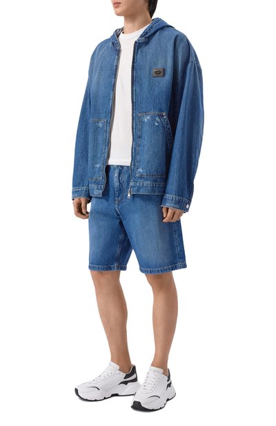 Джинсовые шорты DOLCE & GABBANA синего цвета по цене 98950 руб., арт. GWNXAZ/G80W2, фото 2 Джинсовые шорты DOLCE & GABBANA, арт. GWNXAZ/G80W2, фото 2