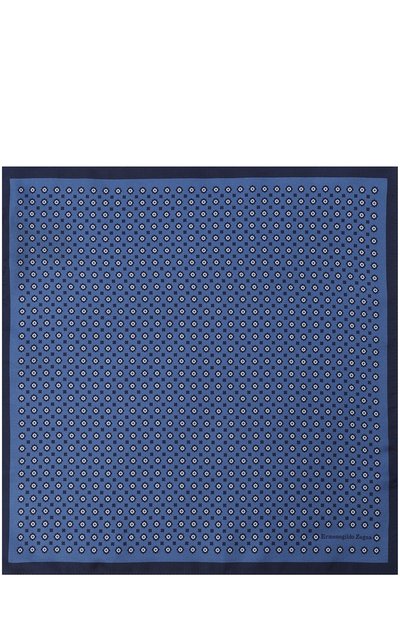 Шелковый платок с узором ZEGNA синего цвета по цене 10350 руб., арт. Z9I1939A, фото 2 Шелковый платок с узором ZEGNA, арт. Z9I1939A, фото 2