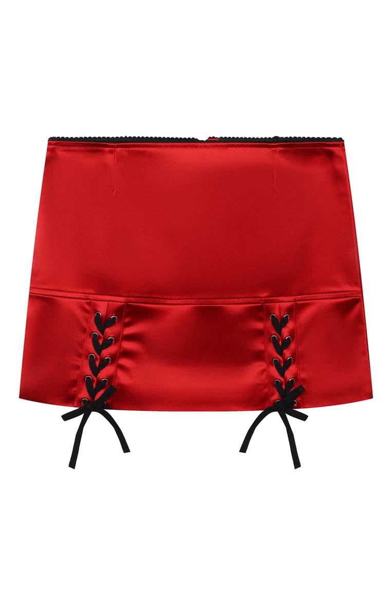 Детская юбка DOLCE & GABBANA красного цвета, арт. L54I84/FURAD/8-14 | Фото 1 (Материал внешний: Синтетический материал; Материал подклада: Шелк; Нос: Не проставлено)