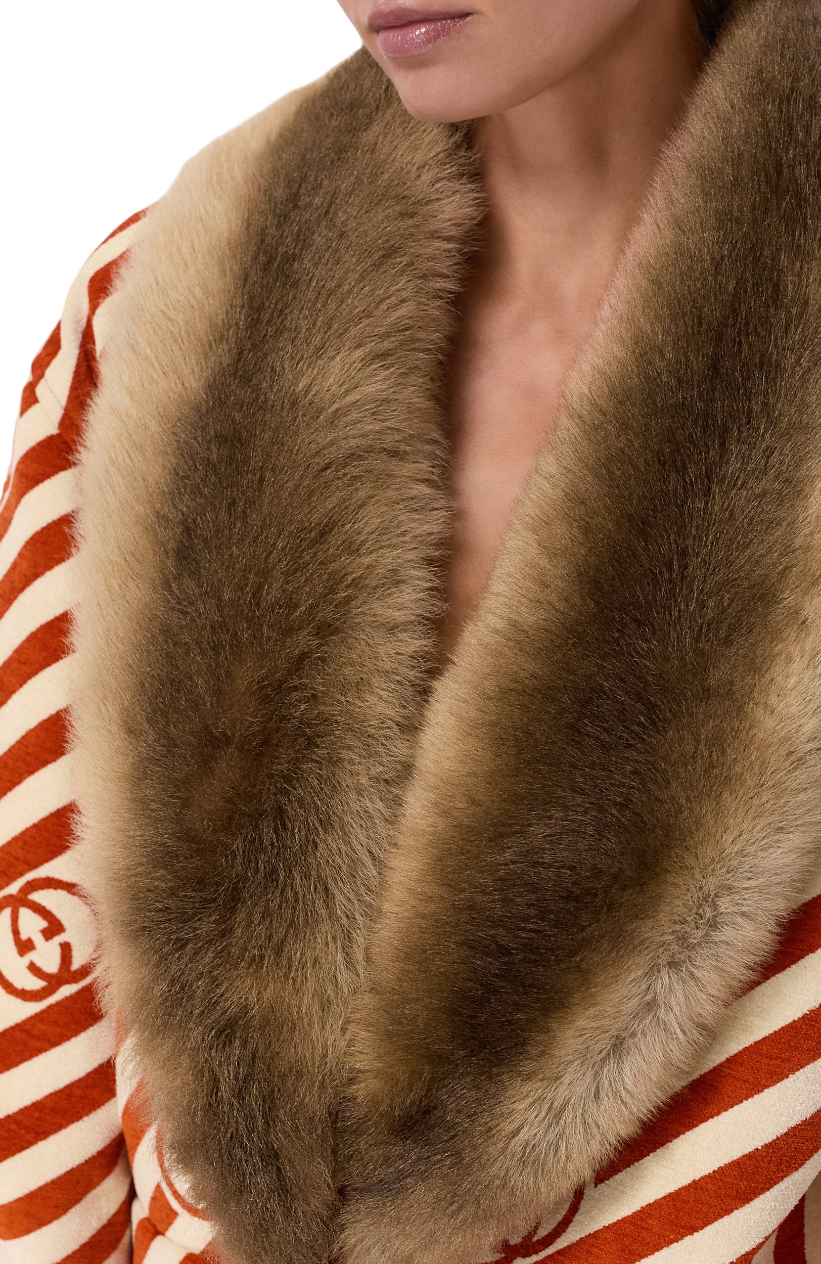 Полупальто с отделкой из ягненка GUCCI, арт. 858164/ZAUGV, фото 5