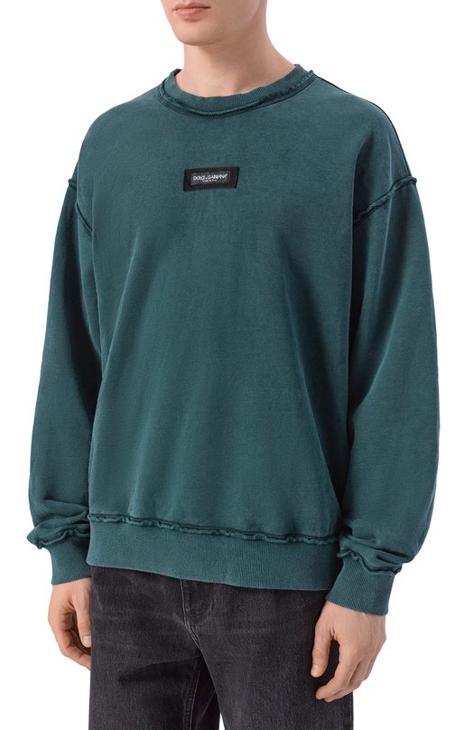 Хлопковый свитшот Dolce & Gabbana G9CAKT/G7P1R Зелёный  G9CAKT/G7P1R Фото 3
