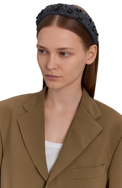 Ободок для волос PANFIL темно-синего цвета по цене 21000 руб., арт. JIN3-BND-DB, фото 2 Ободок для волос PANFIL, арт. JIN3-BND-DB, фото 2