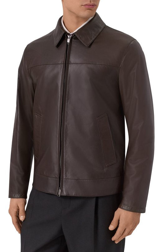 Кожаная куртка Brioni PLBV0L/08720 Коричневый  PLBV0L/08720 Фото 3