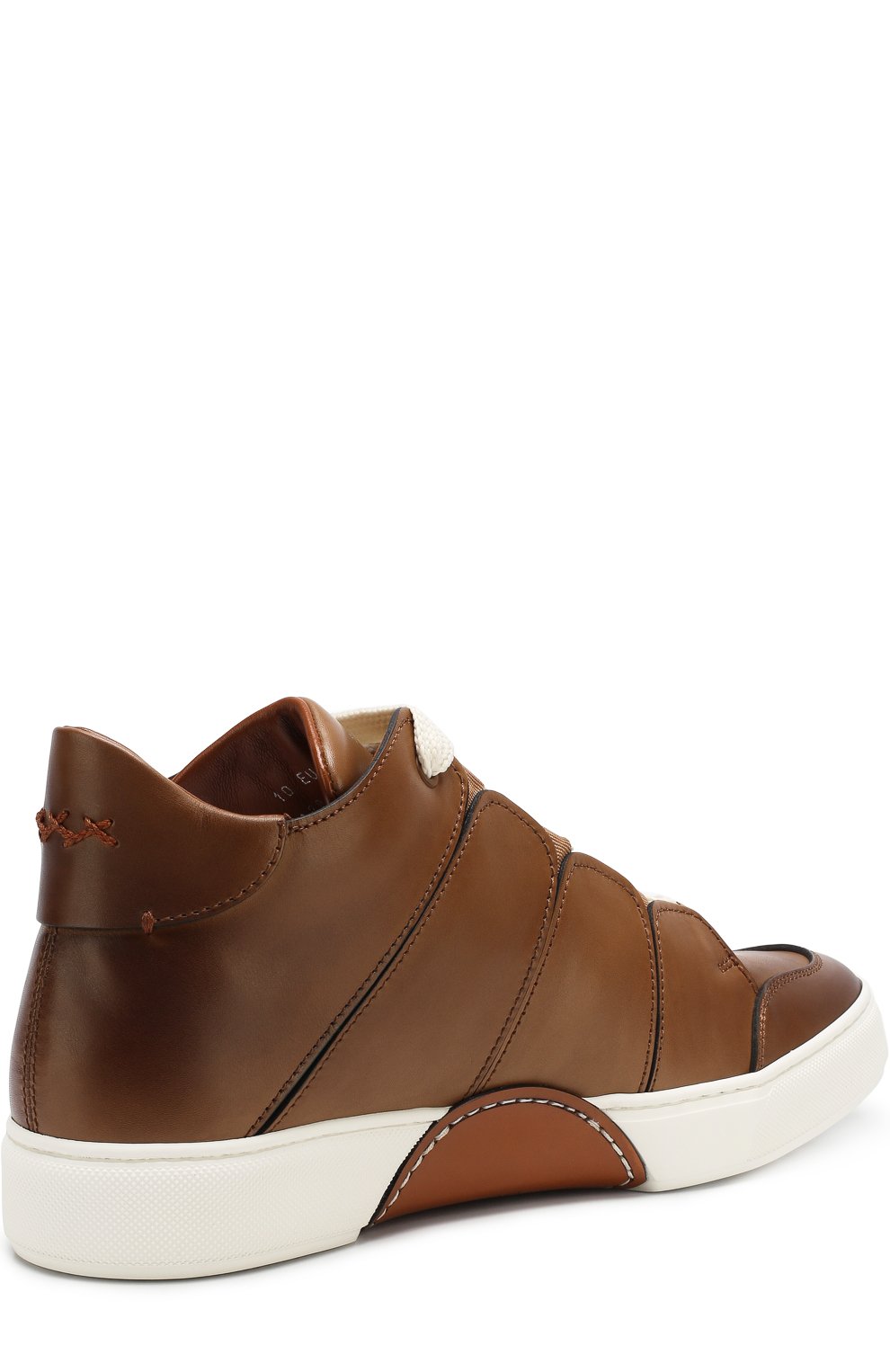 Кожаные кеды на шнуровке ZEGNA светло-коричневого цвета по цене 98300 руб., арт. A2891X-MFS, фото 4 Кожаные кеды на шнуровке ZEGNA, арт. A2891X-MFS, фото 4