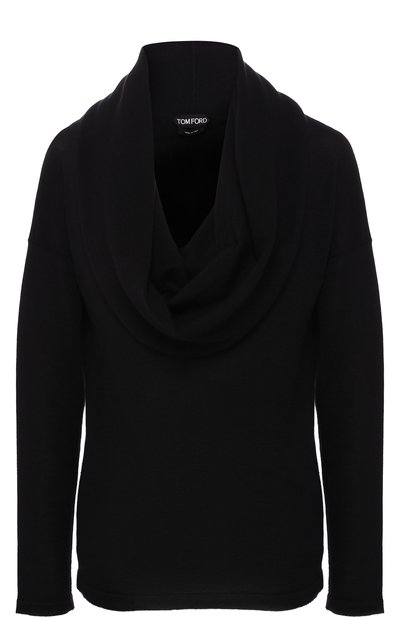 Женский однотонный кашемировый пуловер с объемным воротником TOM FORD, арт. MAK828-YAX087