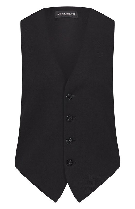 Хлопковый жилет Ann Demeulemeester B0013555/FA696 Чёрный B0013555/FA696