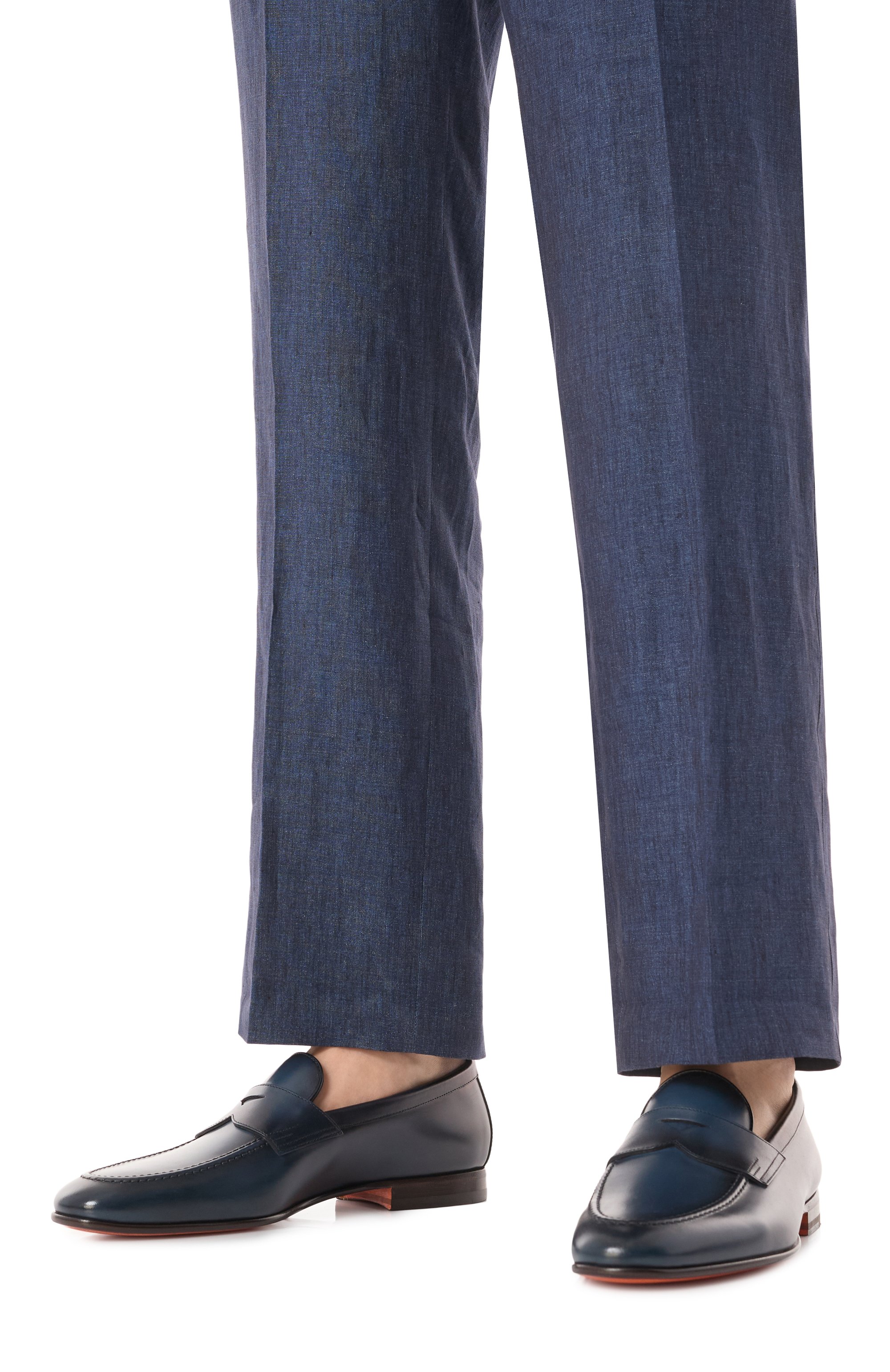 Кожаные пенни-лоферы carlos SANTONI темно-синего цвета по цене 82800 руб., арт. MCNG19044LA3GNTG, фото 3 Кожаные пенни-лоферы carlos SANTONI, арт. MCNG19044LA3GNTG, фото 3