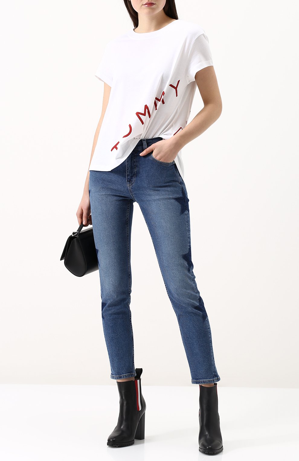 Хлопковая футболка свободного кроя с круглым вырезом TOMMY HILFIGER, арт. WW0WW21722, фото 2