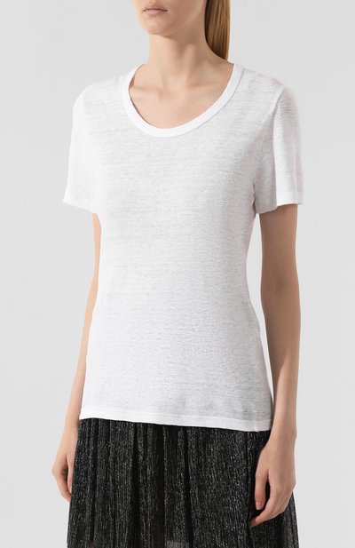 Льняная футболка ISABEL MARANT ETOILE белого цвета по цене 15150 руб., арт. TS0378-00M004E/KILIANN, фото 3 Льняная футболка ISABEL MARANT ETOILE, арт. TS0378-00M004E/KILIANN, фото 3