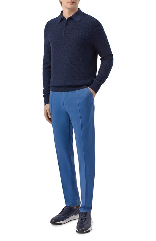 Шерстяные брюки Kiton UPR001RK0615H Синий  UPR001RK0615H Фото 2