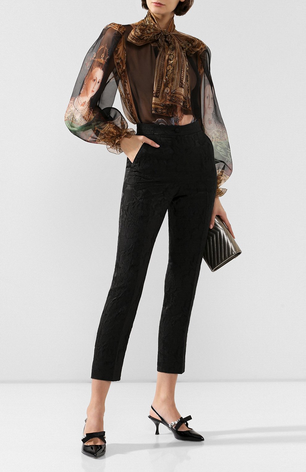 Брюки DOLCE & GABBANA черного цвета по цене 79950 руб., арт. FTAM2T/FJRDJ, фото 2 Брюки DOLCE & GABBANA, арт. FTAM2T/FJRDJ, фото 2