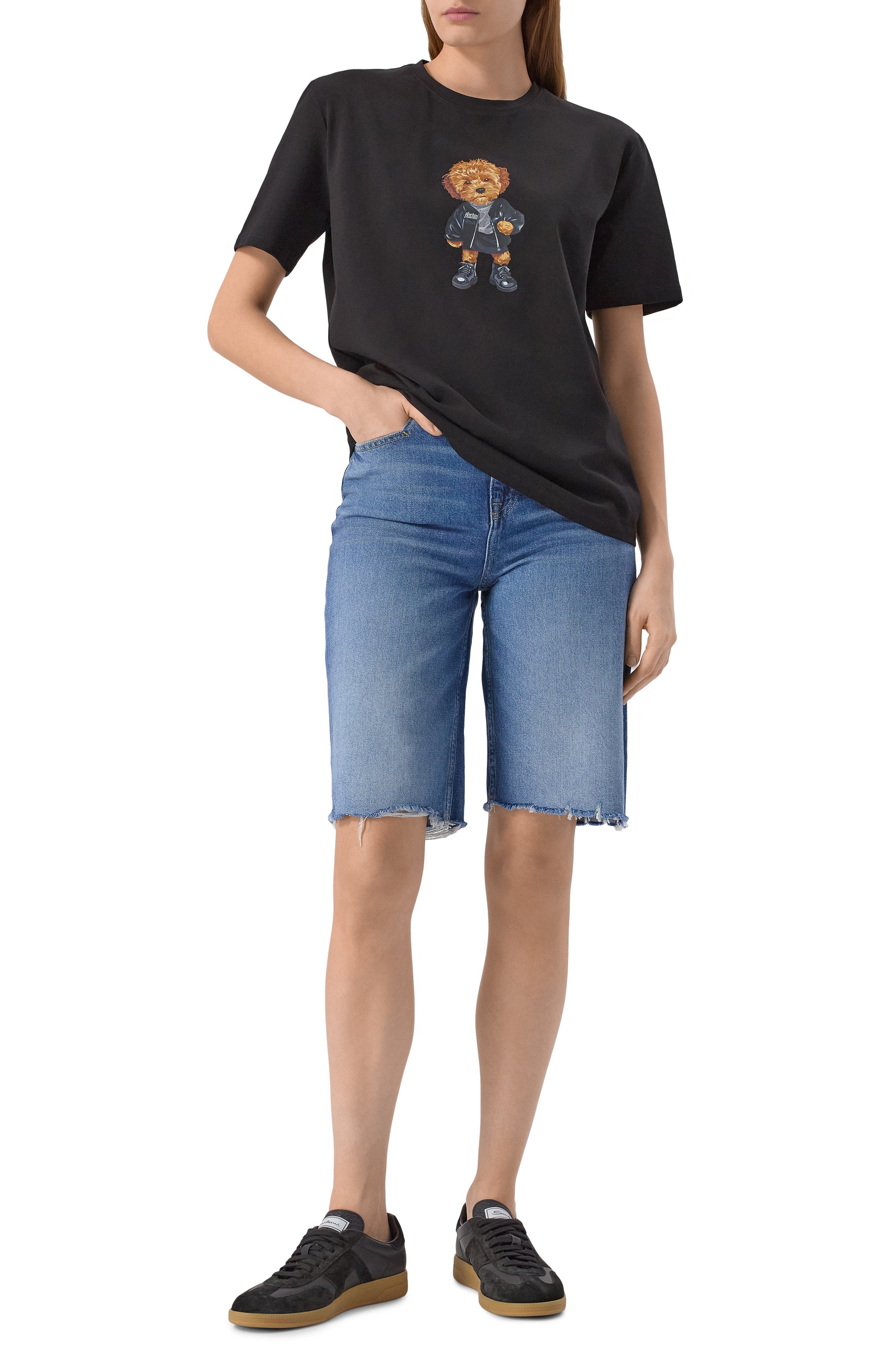 Хлопковая футболка FLASHIN черного цвета по цене 13500 руб., арт. FS25TBM, фото 2 Хлопковая футболка FLASHIN, арт. FS25TBM, фото 2