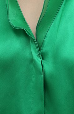 Женская шелковая блузка RALPH LAUREN зеленого цвета, арт. 290864930 | Фото 5 (Материал внешний: Шелк; Длина (для топов): Стандартные; Женское Кросс-КТ: Блуза-одежда; Принт: Без принта; Стили: Романтичный; Драгоценные камни: Проставлено; Нос: Не проставлено; Материал сплава: Проставлено)