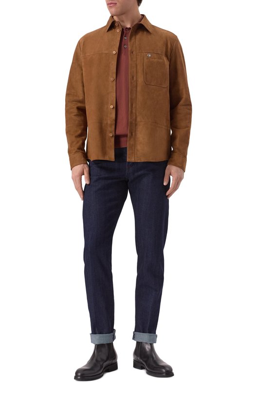 Замшевая куртка-рубашка Stefano Ricci M7J5100283/SUESN4/64 Коричневый  M7J5100283/SUESN4/64 Фото 2