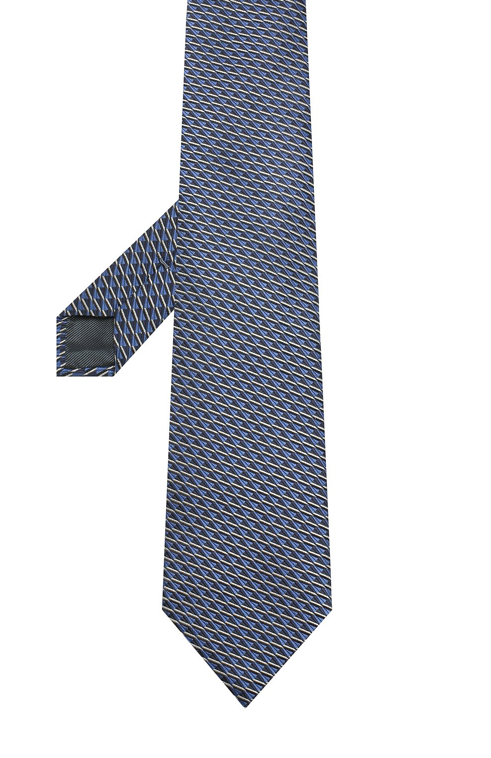 Шелковый галстук с узором ZEGNA темно-синего цвета по цене 22850 руб., арт. Z3E42/1XW, фото 2 Шелковый галстук с узором ZEGNA, арт. Z3E42/1XW, фото 2