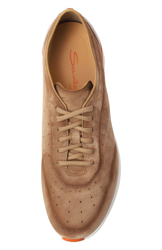 Замшевые кроссовки Easy Bounce Santoni WBBG61376BARKTNY Коричневый  WBBG61376BARKTNY Фото 6