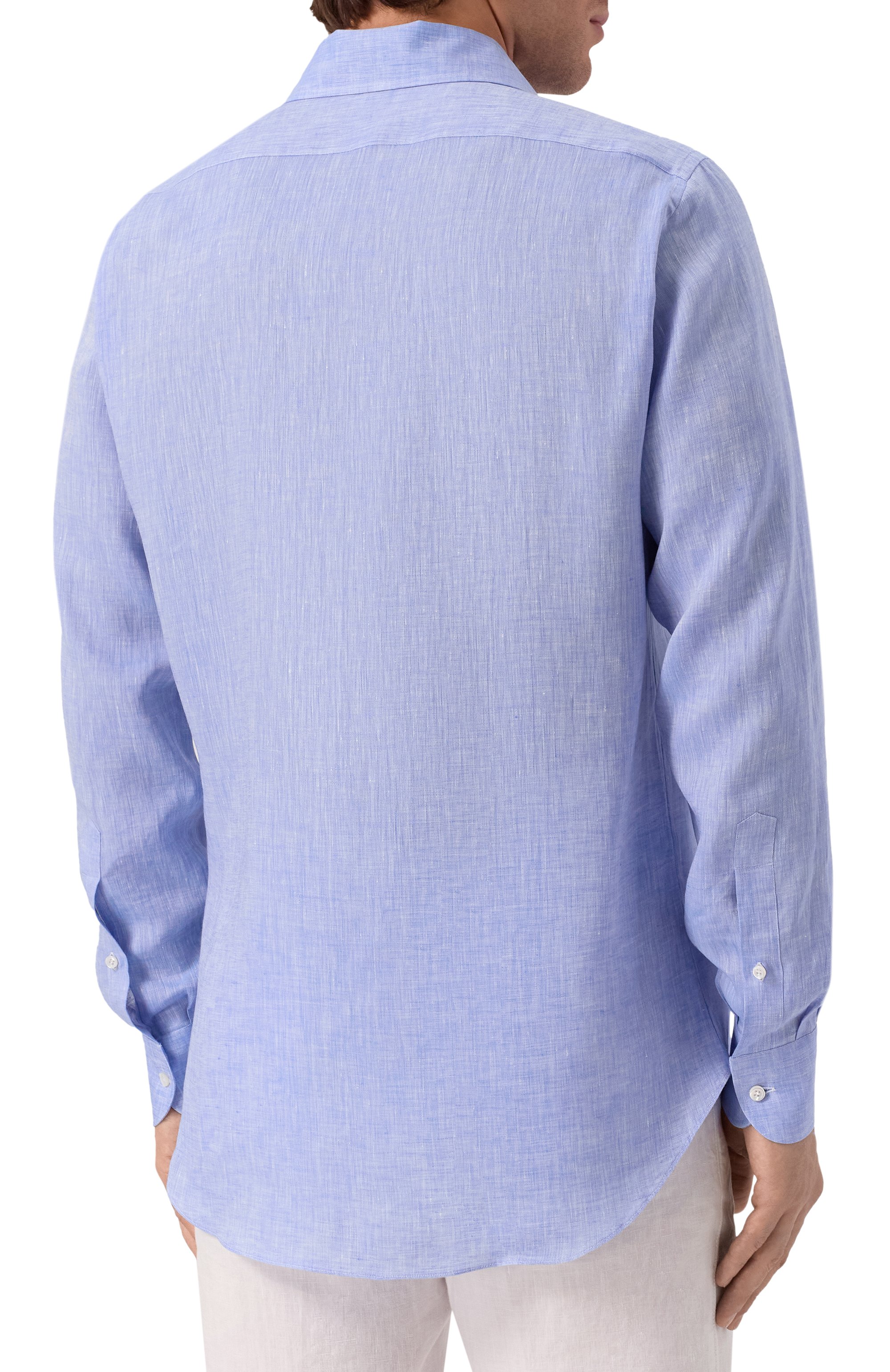 Льняная рубашка MVST голубого цвета по цене 65900 руб., арт. M0RBIDA/R0BERT0/R0UND/F3411308-LINEN, фото 4 Льняная рубашка MVST, арт. M0RBIDA/R0BERT0/R0UND/F3411308-LINEN, фото 4