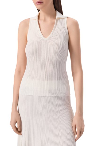 Топ из хлопка и шелка AGNONA белого цвета по цене 134000 руб., арт. KT11020E/7Q180PE, фото 3 Топ из хлопка и шелка AGNONA, арт. KT11020E/7Q180PE, фото 3