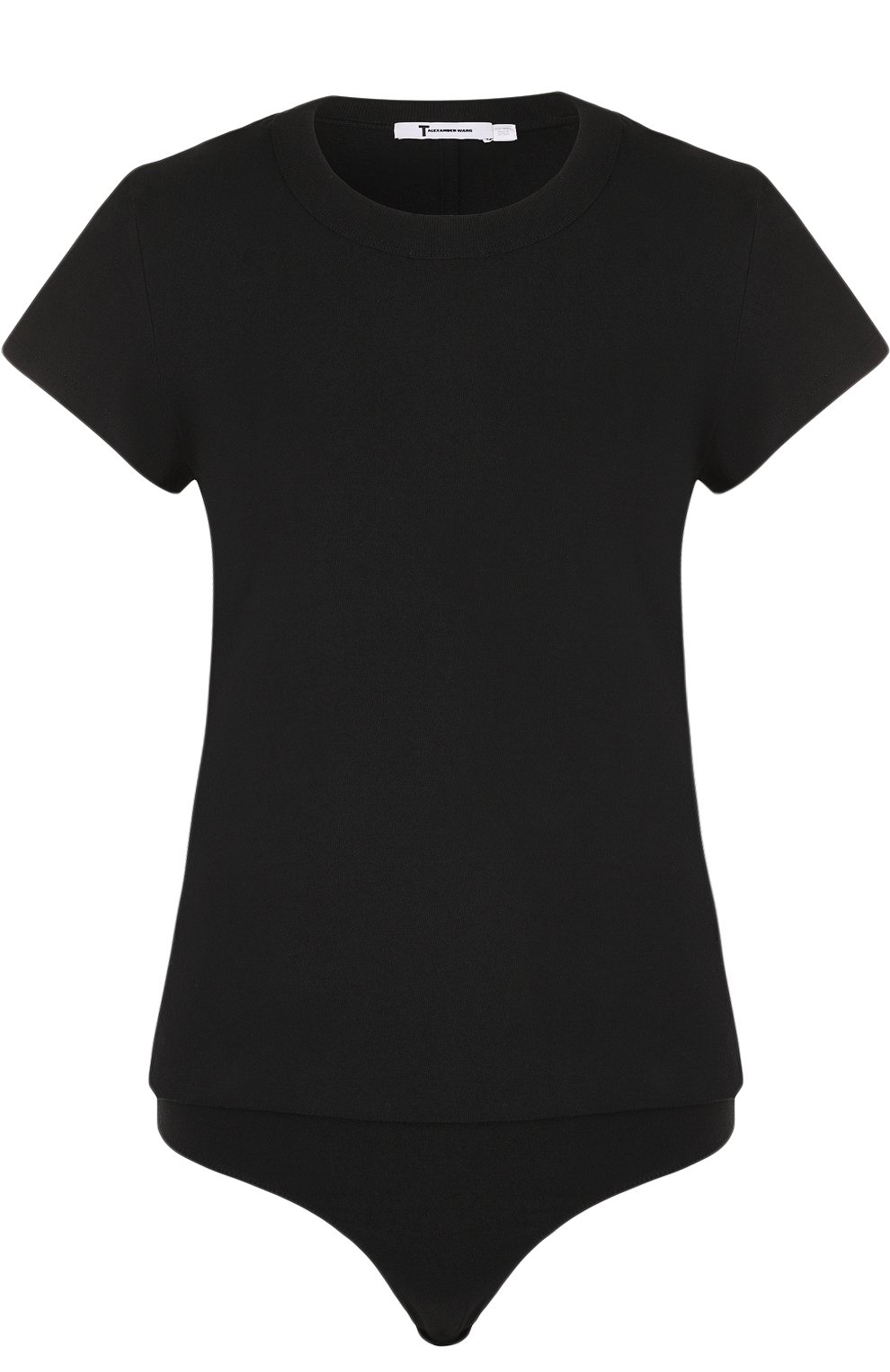 Однотонное хлопковое боди с коротким рукавом ALEXANDERWANG.T, арт. 4C997011B0, фото 1