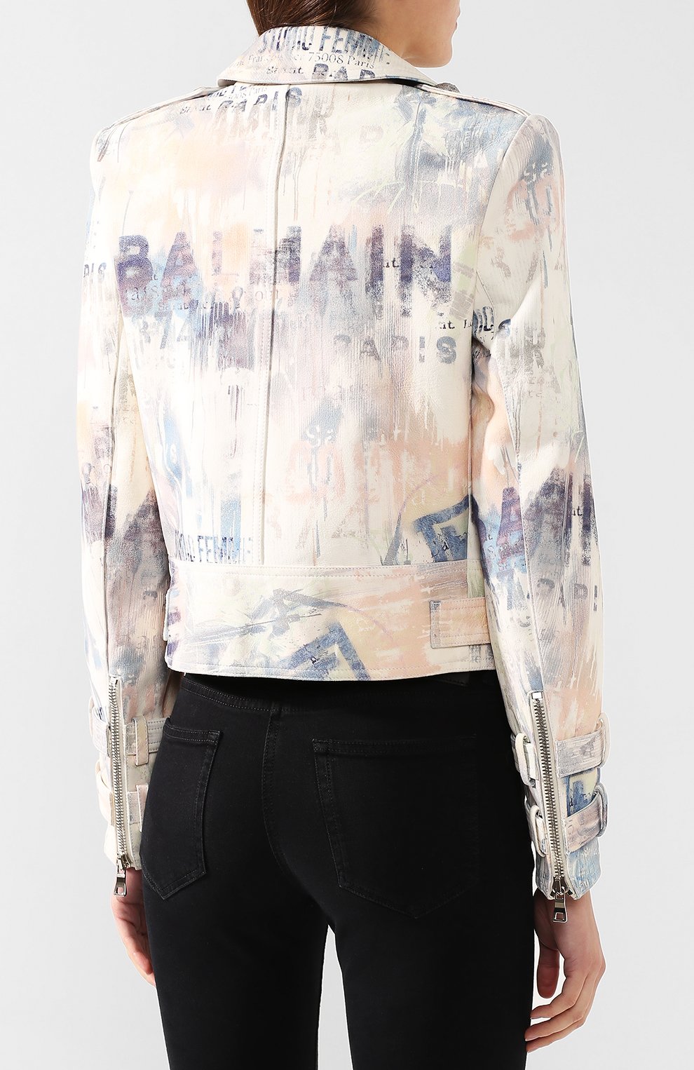 Кожаная куртка BALMAIN разноцветного цвета по цене 358000 руб., арт. SF28337/I248, фото 4 Кожаная куртка BALMAIN, арт. SF28337/I248, фото 4