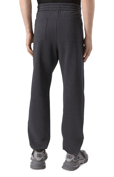 Хлопковые джоггеры DOLCE & GABBANA темно-серого цвета по цене 87550 руб., арт. GP0M3T/G703W, фото 4 Хлопковые джоггеры DOLCE & GABBANA, арт. GP0M3T/G703W, фото 4