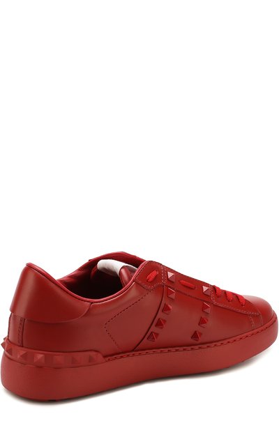 Кожаные кеды rockstud untitled на шнуровке VALENTINO, ар т. PW2S0A01/MZD, фото 4