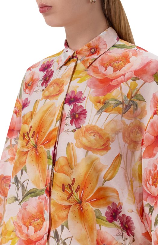 Блузка из хлопка и шелка YVON 0 160809 Оранжевый  0 160809 Фото 5