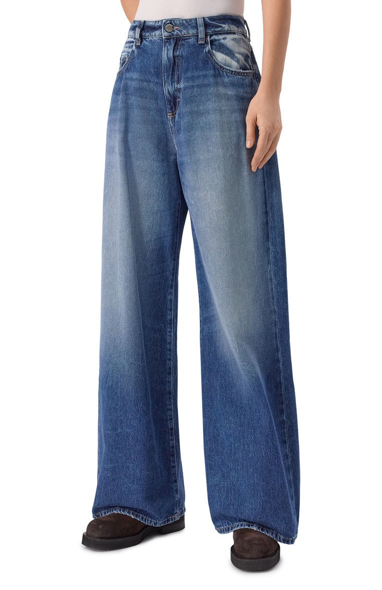 Женские джинсы debby ICON DENIM LA синего цвета, арт. DEBBY/ID8460 | Фото 3 (Длина (брюки, джинсы): Стандартные; Материал внешний: Хлопок, Деним; Кросс-КТ: Деним; Силуэт Ж (брюки и джинсы): Широкие; Детали: Делаве; Стили: Кэжуэл; Автоматизация ТО: Проставлено; Автоматизация состава: Проставлено)