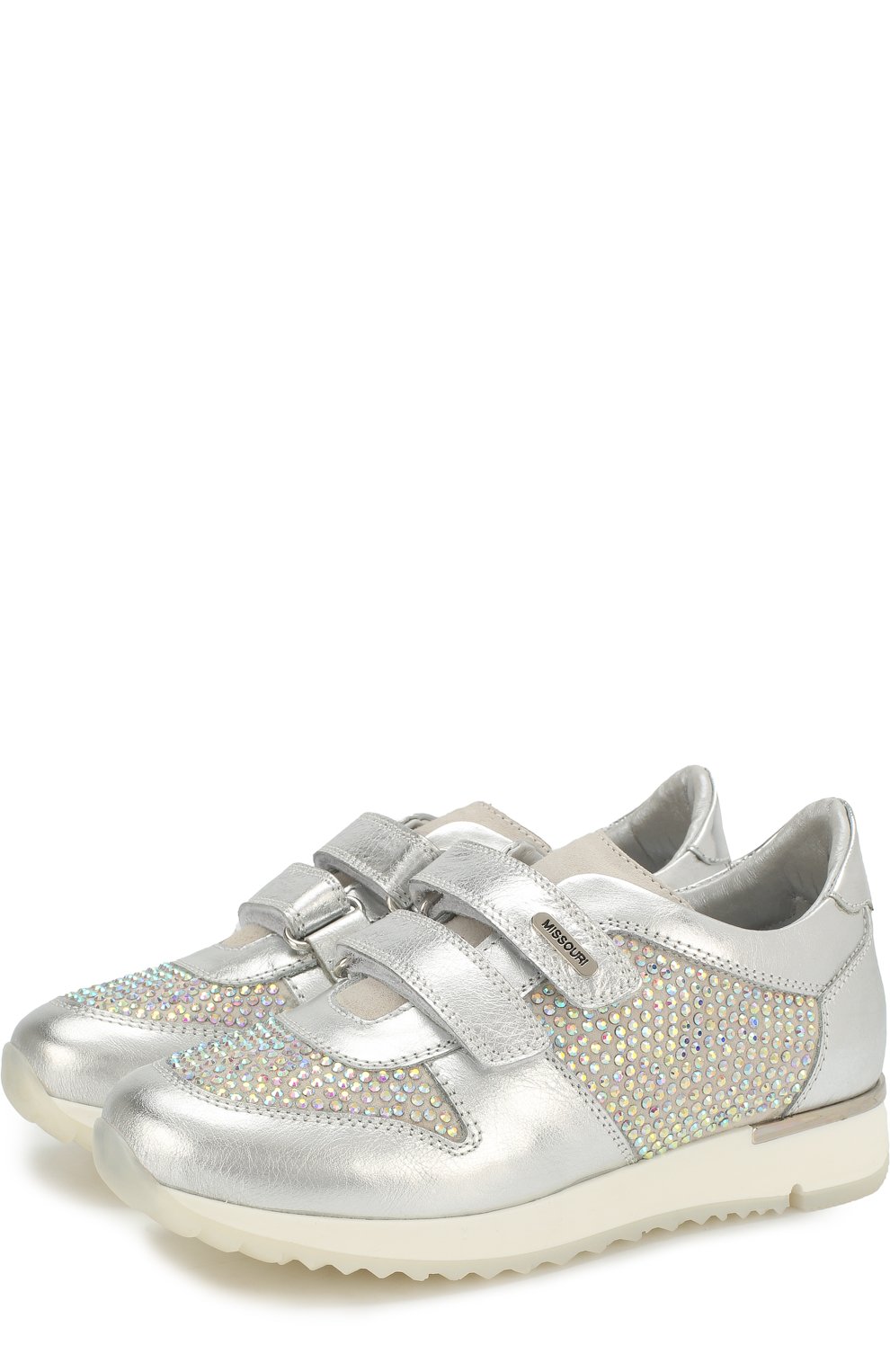 Кроссовки из металлизированной кожи со стразами и застежками велькро MISSOURI, арт. 11567 D/27-30, фото 1