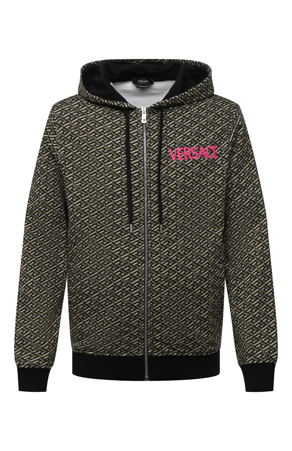 Хлопковая толстовка VERSACE хаки цвета по цене 157500 руб., арт. 1002628/1A01929, фото 1 Хлопковая толстовка VERSACE, арт. 1002628/1A01929, фото 1