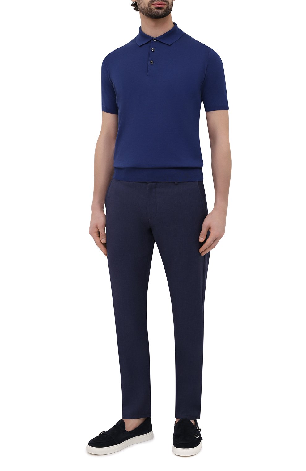 Хлопковое поло FIORONI синего цвета по цене 45050 руб., арт. MK20241C7, фото 2 Хлопковое поло FIORONI, арт. MK20241C7, фото 2