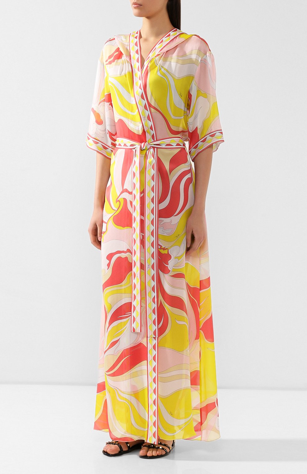 Шелковая туника EMILIO PUCCI кораллового цвета по цене 143000 руб., арт. 9RWI50/9R772, фото 3 Шелковая туника EMILIO PUCCI, арт. 9RWI50/9R772, фото 3