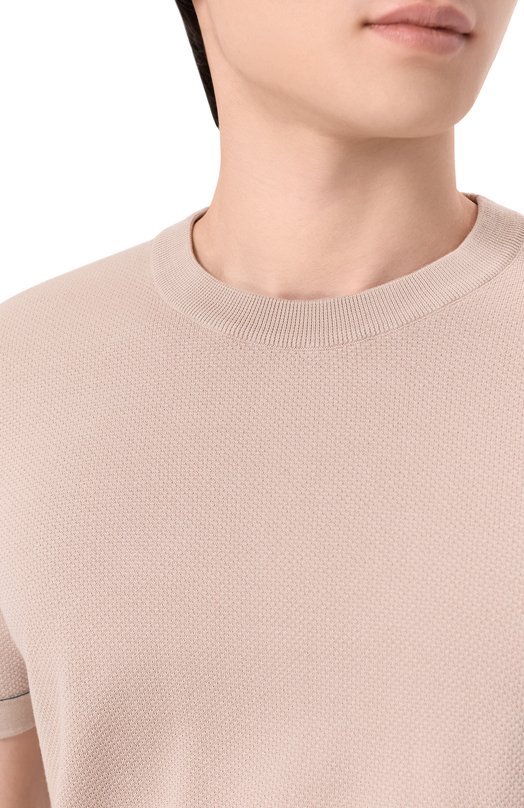 Хлопковый джемпер Brioni UMR00L/P0K15 Бежевый  UMR00L/P0K15 Фото 5