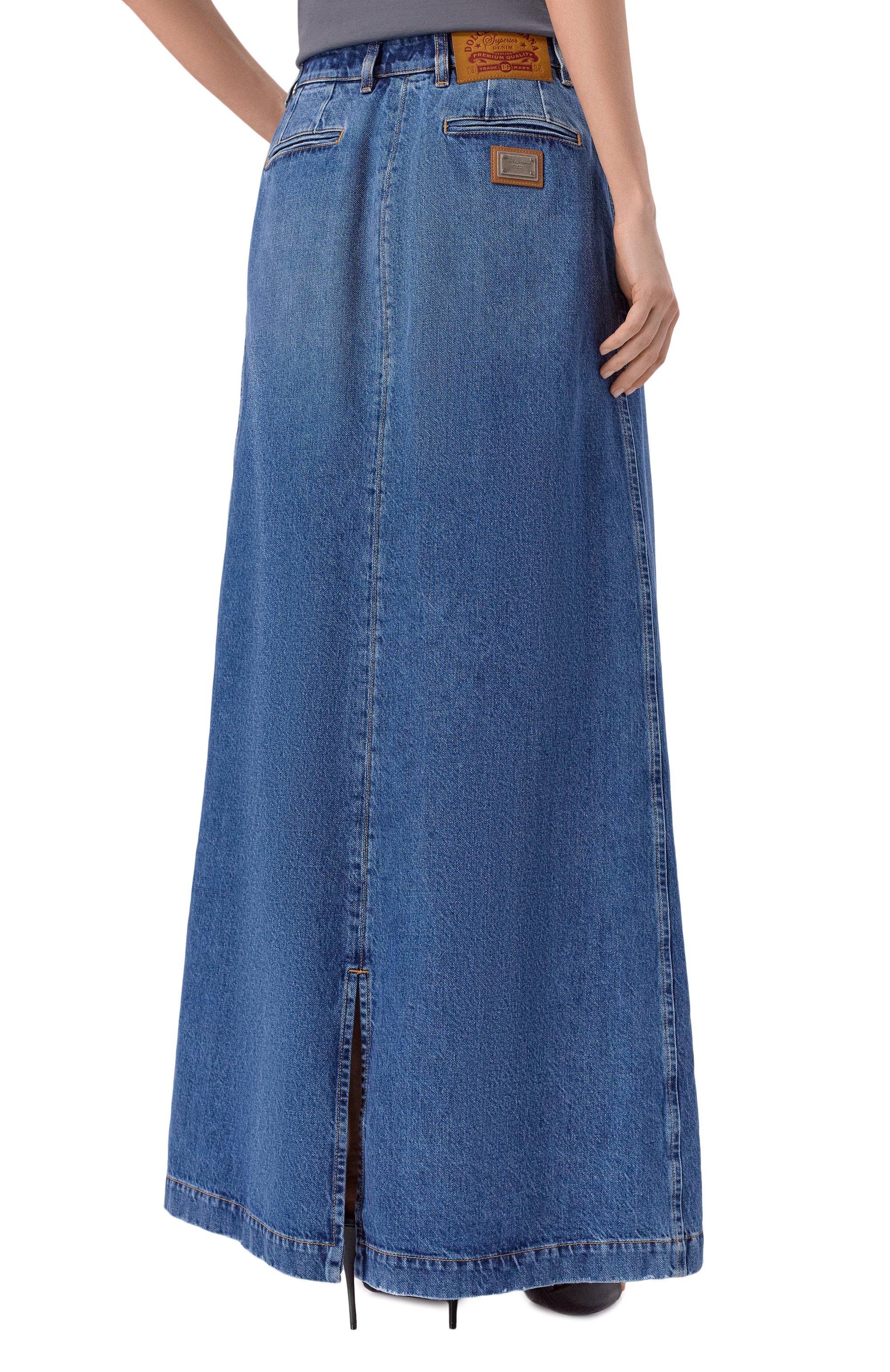 Джинсовая юбка DOLCE & GABBANA синего цвета по цене 118000 руб., арт. F4DC4D/G80B3, фото 4 Джинсовая юбка DOLCE & GABBANA, арт. F4DC4D/G80B3, фото 4