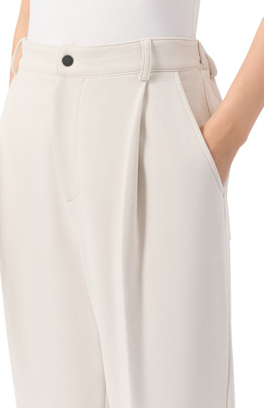 Хлопковые брюки Brunello Cucinelli MN05NSP799 Кремовый  MN05NSP799 Фото 5