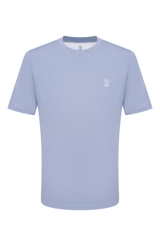 Хлопковая футболка Brunello Cucinelli M0B138440 Голубой M0B138440