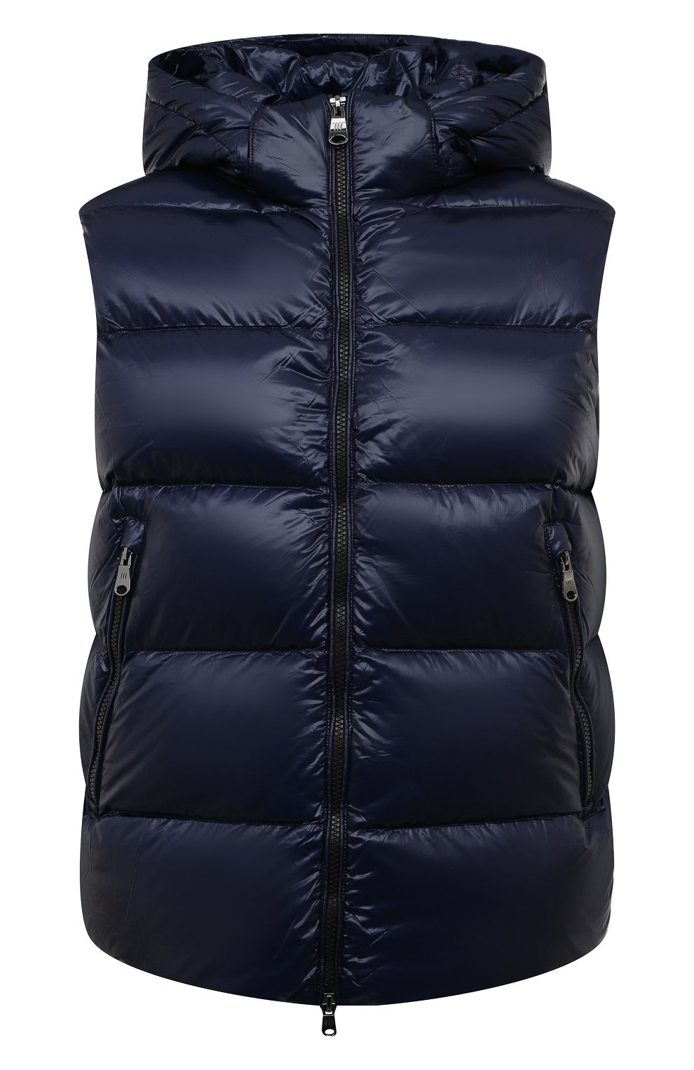 Пуховый жилет HETREGO синего цвета по цене 38100 руб., арт. 8M560/WAY, фото 1 Пуховый жилет HETREGO, арт. 8M560/WAY, фото 1