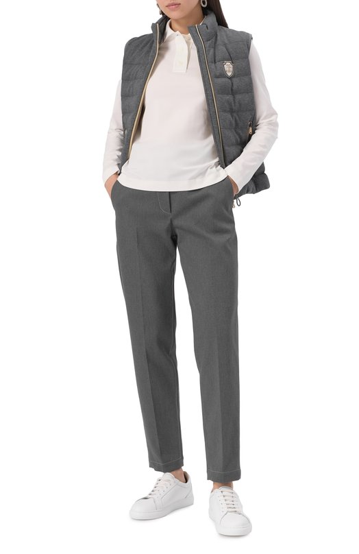 Хлопковые брюки Brunello Cucinelli MA126P8873 Серый  MA126P8873 Фото 2