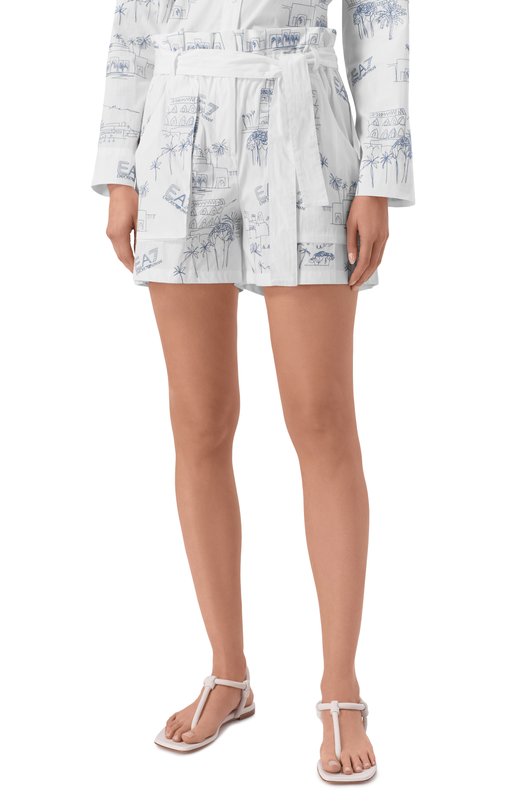 Хлопковые шорты EA7 7W001026/AF21126 Белый  7W001026/AF21126 Фото 3