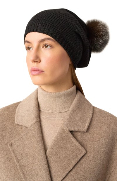 Кашемировая шапка с отделкой из меха соболя BLACK SABLE, арт. BS-005CV1, фото 2