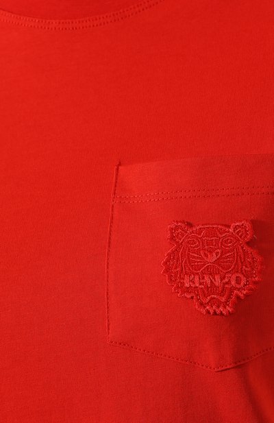 Хлопковая футболка KENZO красного цвета по цене 8700 руб., арт. 2TS790987, фото 5 Хлопковая футболка KENZO, арт. 2TS790987, фото 5