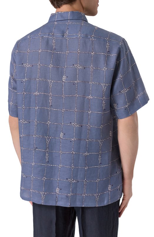 Льняная рубашка Brioni SCFR0L-PC104 Синий  SCFR0L-PC104 Фото 4
