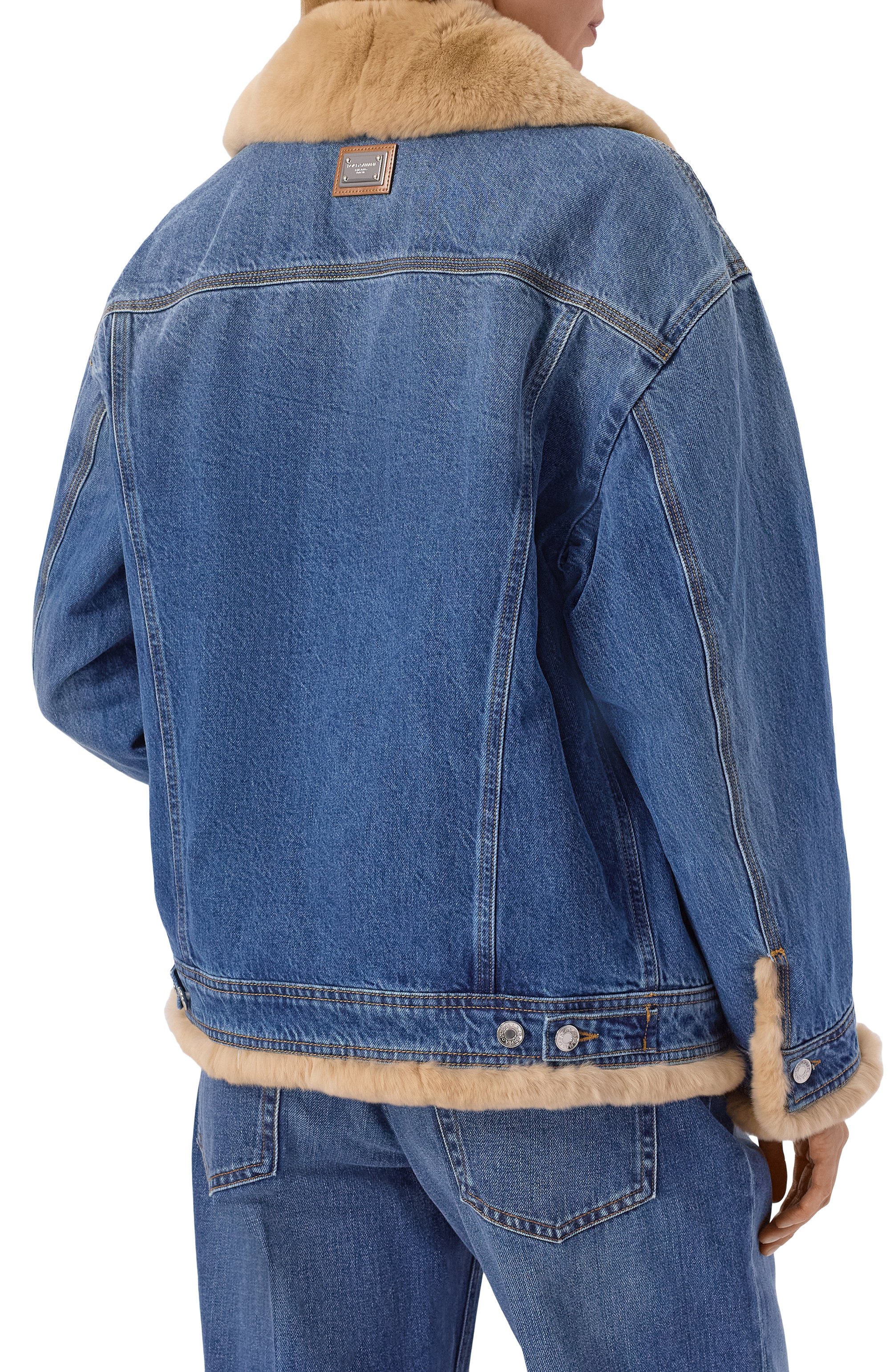 Джинсовая куртка с отделкой из кролика DOLCE & GABBANA, арт. F9S89D/G8NV4, фото 4