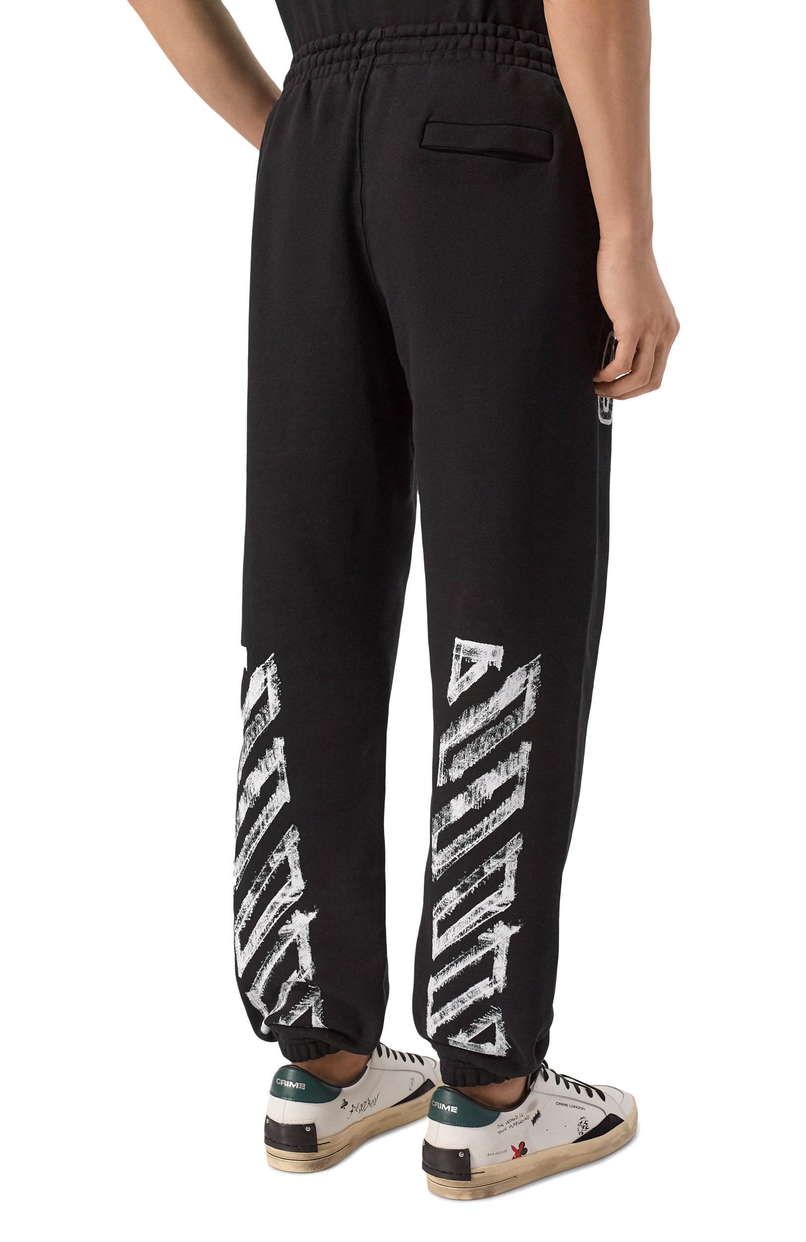 Хлопковые джоггеры OFF-WHITE черного цвета по цене 59500 руб., арт. 0MCH057F26FLE0030, фото 4 Хлопковые джоггеры OFF-WHITE, арт. 0MCH057F26FLE0030, фото 4