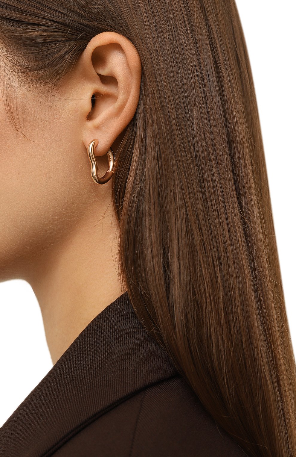 Асимметричная моносерьга MOONKA золотого цвета по цене 5500 руб., арт. trn-mkon1-g, фото 2 Асимметричная моносерьга MOONKA, арт. trn-mkon1-g, фото 2