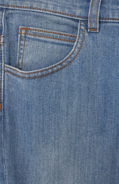 Джинсы с декоративными потертостями и нашивкой FENDI, арт. JFF120/A3TR/10A-12A, фото 3