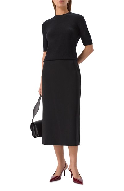 Пуловер из шерсти и кашемира ELLYME черного цвета по цене 16900 руб., арт. 00345, фото 2 Пуловер из шерсти и кашемира ELLYME, арт. 00345, фото 2