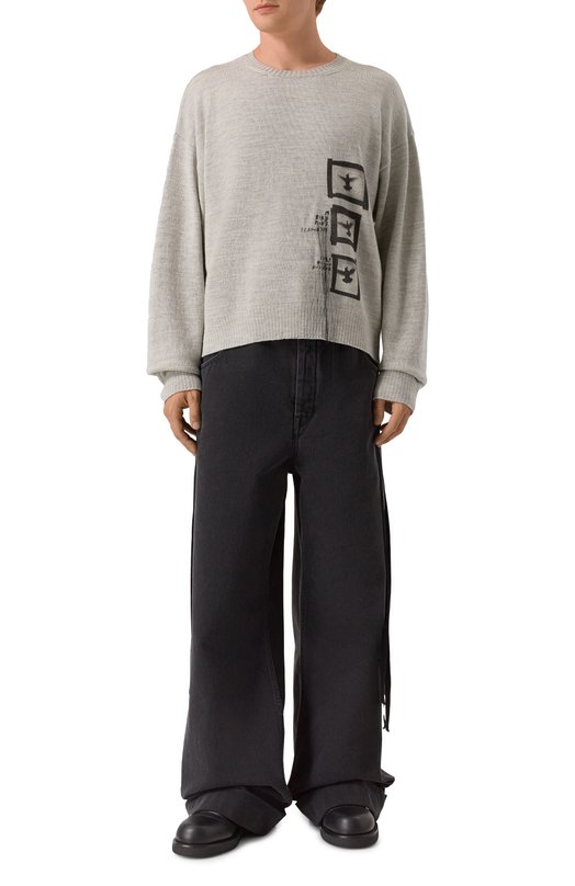 Шерстяной джемпер Ann Demeulemeester B0013174/KN071 Серый  B0013174/KN071 Фото 3